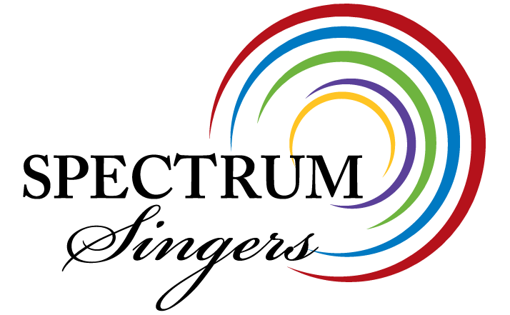Logo for Spectrum Singers, a mixed choir based in the Boston area, known for its high-quality performances of a wide range of choral music.